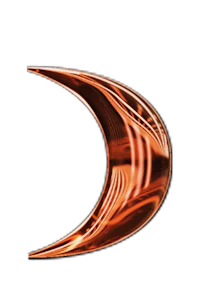 a crescent on a black background