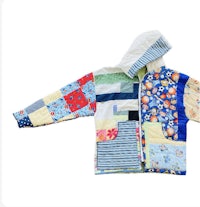 a quilted jacket with a hood