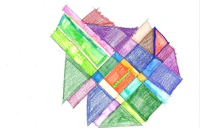 a colored pencil drawing of a colorful square