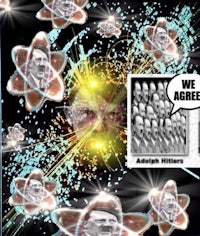 a poster with a picture of a man and some stars