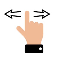 a hand with two arrows pointing at it