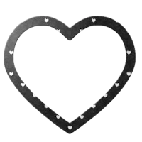 a black heart shaped frame on a black background