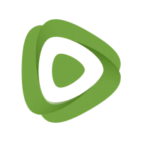 a green triangle logo on a black background