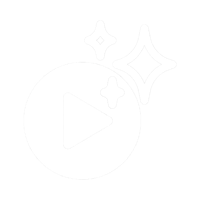 a white icon of a play button on a black background