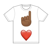 a white t - shirt with a heart on it