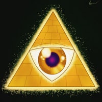 a golden pyramid with an eye in it