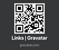 linksgravatar com qr code on a black background