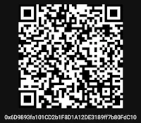 a white qr code on a black background
