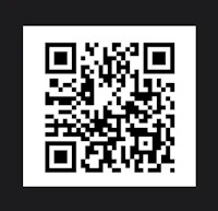 a qr code on a black background