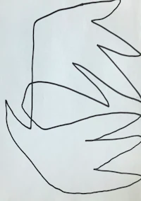 a black and white drawing of a bird