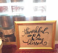 a gold frame with the words thankful and blessed on it