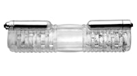 a pair of clear plastic hoses on a white background