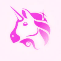 a pink unicorn logo on a white background