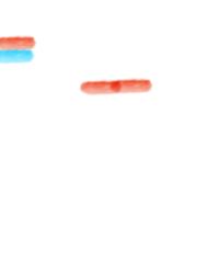 a red, blue, and orange line is shown on a black background