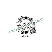 a drawing of a peace sign with a flower in it