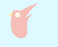 a pink bird on a blue background