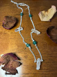 emerald & quartz necklace