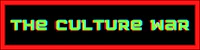 the culture war logo on a black background