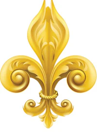 a golden fleur de lis on a white background