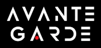 the logo for avantgarde garden on a black background