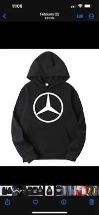 a black mercedes hoodie with the mercedes logo on it