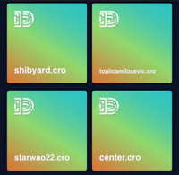 a set of four squares with different logos on them