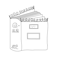 a black and white drawing of a book