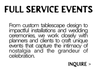 a black background with the words full service events