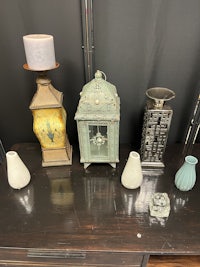 a table with a lot of different items on it