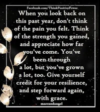 when you look back on this past year, don't think of the pain you felt