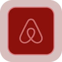 the airbnb logo on a red square