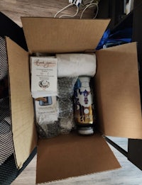 a box with a lot of items in it