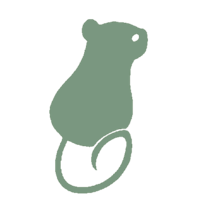 a green mouse on a black background