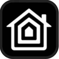 a black and white icon of a house