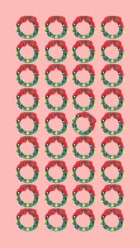 christmas wreaths on a pink background