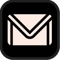 an email icon in black and white