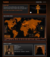a screenshot of a website with a map of the world