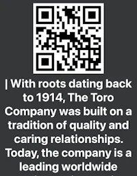 dating back to 1914, the toro company was built on caring relationships