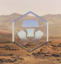 an image of a hexagonal logo in the middle of a desert