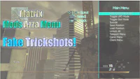 a menu with the words matrix mods pizza menu fake trickshots
