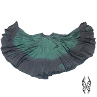 a green and black skirt with ruffles