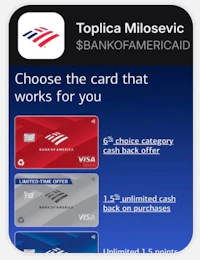 a list of credit cards with the text, choose the card that works for you