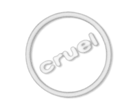 the cruel logo on a black background