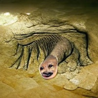 an image of an eel in a cave