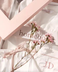 a box of pajamas with flowers in it