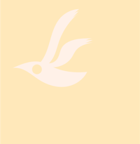 a white bird on a yellow background