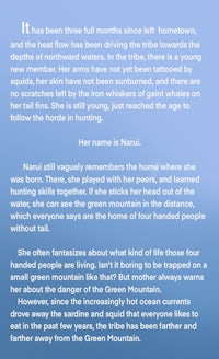 a blue background with a picture of a woman in a blue shirt