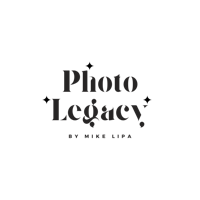 a black background with the words photo legacy