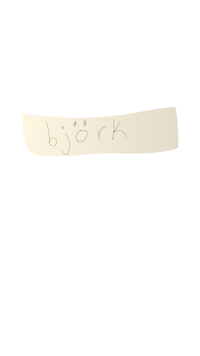 a gold bar with the word björk written on it