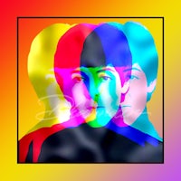 the beatles in colorful pop art